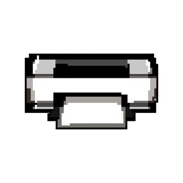 Scanner photo printer game pixel art vector illustration Stock Illustration