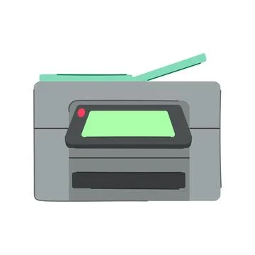 Scanner printer paper cartoon vector illustration Stock Illustration