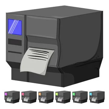 Scanner printer paper cartoon vector graphic Stock Illustration