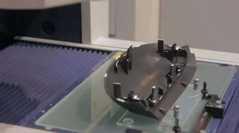 Scanner is reading a detail's surface Stock Footage 12180325