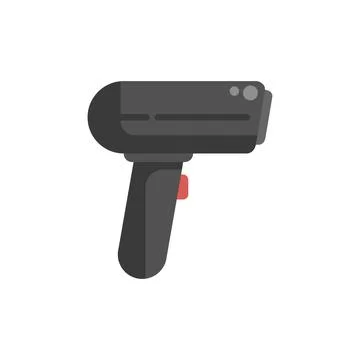 Scanner scanning bar code using laser beam modern icon イラスト素材