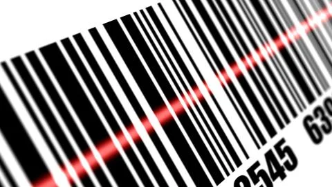 Scanner scanning barcode Stock Illustration