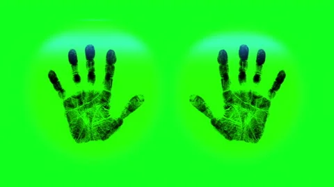 The scanner scans fingerprints fingers Stock Footage 168186729