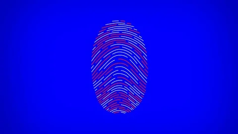 Scanner showing the three basic types of patterns in fingerprints. Chroma key. Stock Footage 81445412