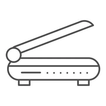 Scanner thin line icon. Document scan vector illustration isolated on white Stock Illustration