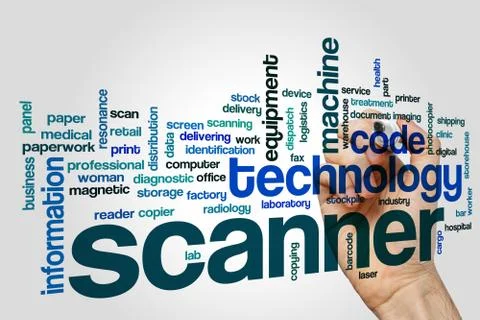 Scanner word cloud concept Stock-Illustration