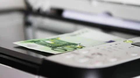 Scanning 100 Euro Video stock 24663149