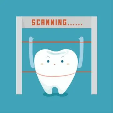 Scanning about tooth Stock Illustration