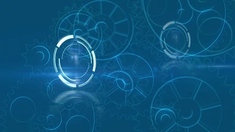 Scanning and cogs moving Stock Footage 121525790