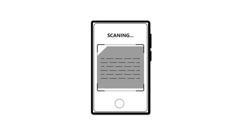 Scanning app interface animation. Modern digital UX for mobile. Document sc.. Stock Footage 314249059