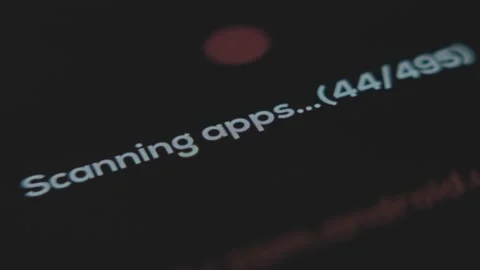 Scanning apps on device for spyware 스톡 동영상 302715447