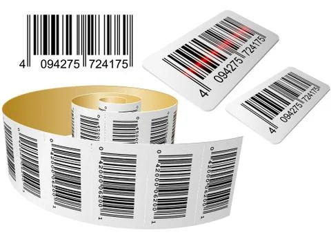 Scanning a bar code with roll Stock-Illustration
