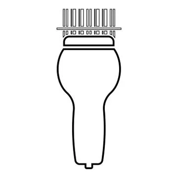 Scanning barcode with hand scanner icon outline black color vector illustrati Stock Illustration