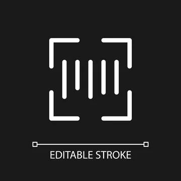 Scanning barcode pixel perfect white linear ui icon for dark theme Illustrazione stock