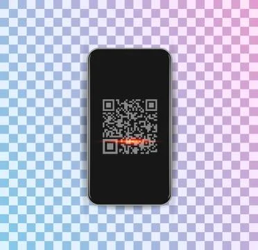 Scanning barcode with smartphone. Stock Illustration