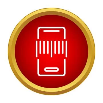 Scanning barcode using mobile phone application icon Illustration