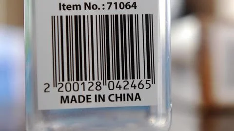 Scanning Barcodes of Multiple Products with Red Laser Barcode Scanner Rack .. Stock-Fotos