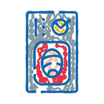 Scanning biometric identity document icon abstract illustration Illustrazione stock