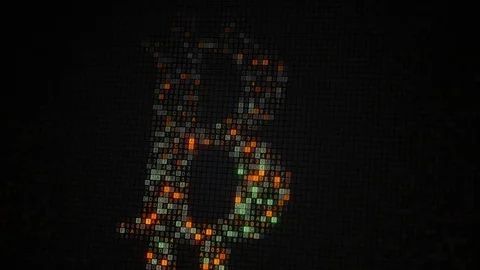 Scanning of bit coin sing seamless loop animation 4k UHD (3840x2160) Stock Footage 76595290