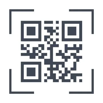 Scanning black qarcode on phone screen icon, simple flat design interface イラスト素材