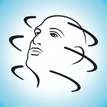 Scanning of a brain Stock Illustration