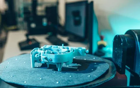 Scanning components for production, using 3d laser scanner Fotos de archivo