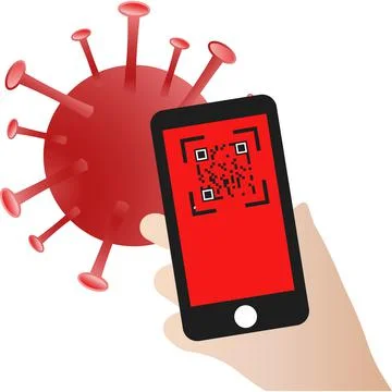 Scanning of coronavirus infection. Barcode. Vector image. Stock Illustration