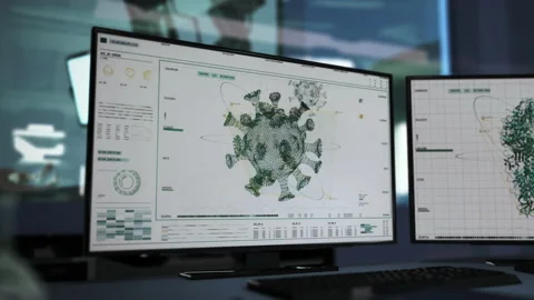 Scanning the deep structures of the virus. Identifying the new Coronavirus. Stock Footage 145583822