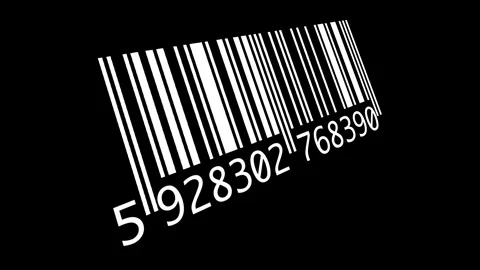 Scanning Digital Barcode on Black Background Vidéo 331439314