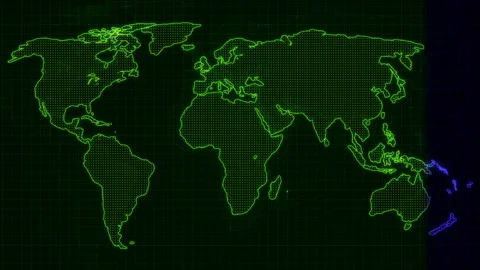 Scanning digital earth map animated Stock Footage 168001984
