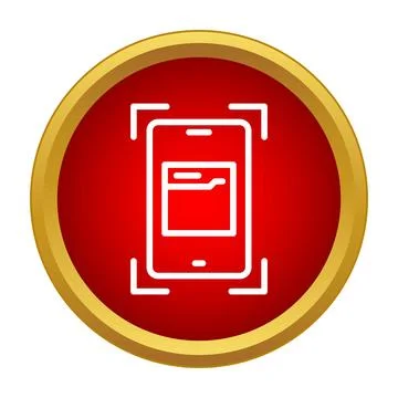Scanning document with smartphone mobile application icon 库存插图