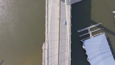 Scanning down the bridge Stock Footage 256458882