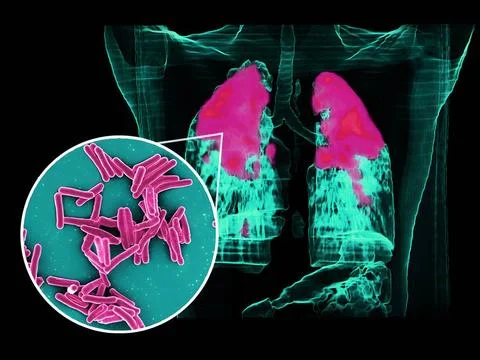  Scanning electron micrograph of Mycobacterium tuberculosis bacteria, whic... Stock Photos