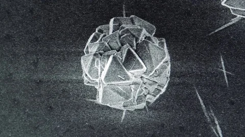 Scanning Electron Microscope Image of Crystal Structure, High Magnification Stock Footage 107956856