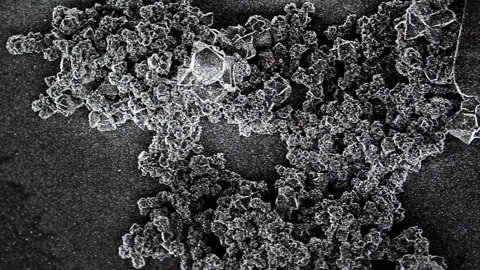 Scanning Electron Microscope (SEM) Image of a Magnified Sample in the Lab - 4K Stock Footage 285336167