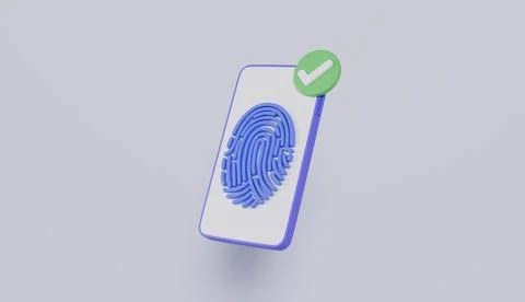 Scanning fingerprint Mobile data security, finger digital security, personal Stock Illustration