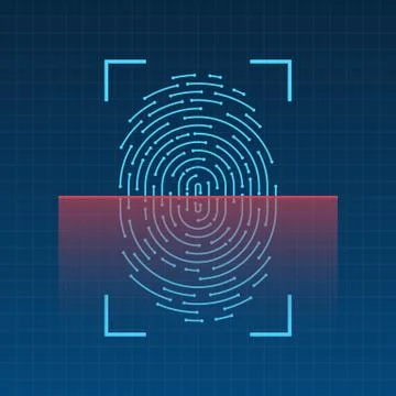 Scanning fingerprint on screen vector illustration Illustrazione stock
