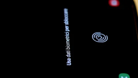 Scanning Fingerprint For Security unlock On Smartphone. Cyber Security,high tech Stock Footage 127357367