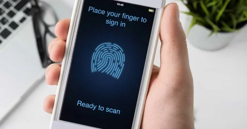 Scanning fingerprint for verifying identity Stock-Footage 79271032