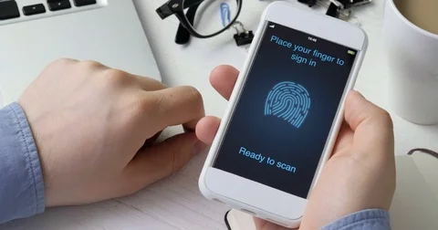 Scanning fingerprint for verifying identity Stock-Footage 79285721