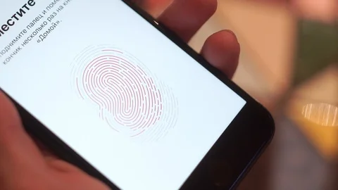 Scanning fingerprint for verifying identity Stock Footage 101750052