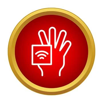 Scanning hand icon representing biometric digital identification 스톡 일러스트