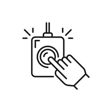 Scanning of human body, hand push mri button, icon Stock Illustration