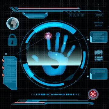 Scanning human hand. 스톡 일러스트