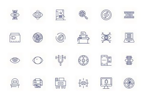 Scanning including 24 High Resolution Regular Bold Outline Vector Illustratio Illustration
