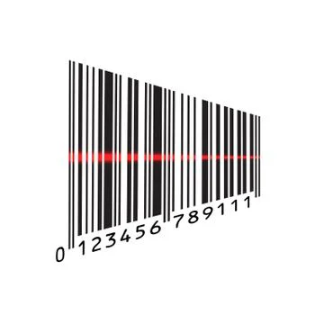 Scanning isometric barcode isolated on white background. Vector illustration. Stock Illustration