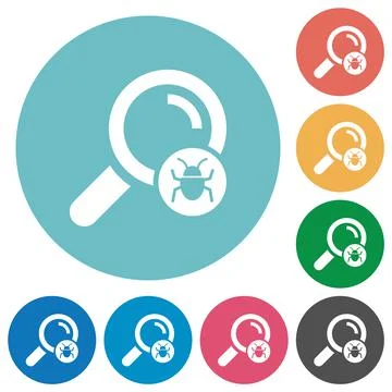 Scanning for malware flat round icons イラスト素材