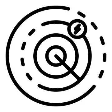 Scanning malware icon, outline style Illustrazione stock