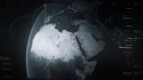 Scanning multiple sources of satellite data and pinpointing the target in Egypt Stock Footage 275577329
