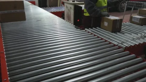 Scanning Packages Barcode Video stock 141959391